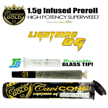 Caviar Gold l Cavi Cone l Lightning OG l 1.5g Infused Pre-Roll