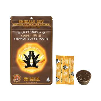 Emerald Sky Milk Chocolate Peanut Butter Cups - Sativa 100mg 10pk