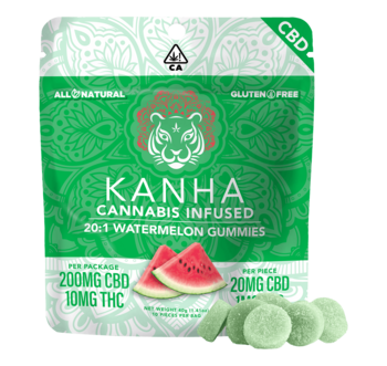KANHA | 20:1 CBD:THC | Watermelon | 200mg CBD/10mg THC | 10-pack