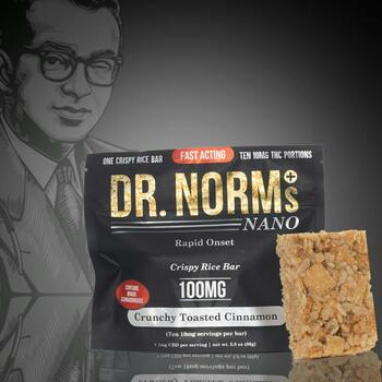 Fast-Acting Crunchy Toasted Cinnamon Crispy Rice Bar - Gluten-Free 100mg