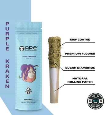 PURPLE KRAKEN - Mini Joint Infused + Kief (0.5g)