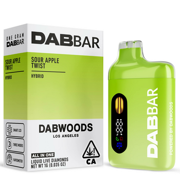 VAPE - DABBAR 2.0 LIQUID DIAMONDS SOUR APPLE TWIST 1G
