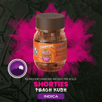 Shorties Peach Kush | 5 infused prerolls per Barrel (INDICA) | CA