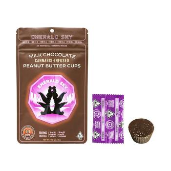 Emerald Sky Milk Chocolate Peanut Butter Cups - Indica 100mg 10pk