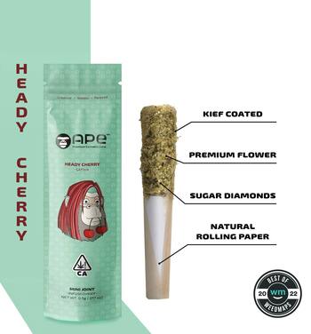 HEADY CHERRY — Mini Joint Infused + Kief (0.5g)