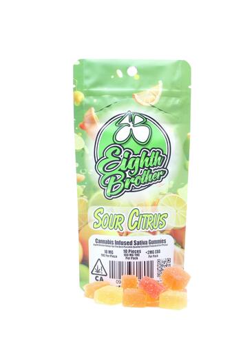 Sour Citrus Gummies 10 pack - 100 mg
