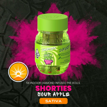Shorties Sour Apple | 5 infused prerolls per Barrel (SATIVA) | CA
